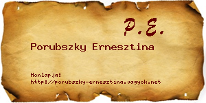 Porubszky Ernesztina névjegykártya